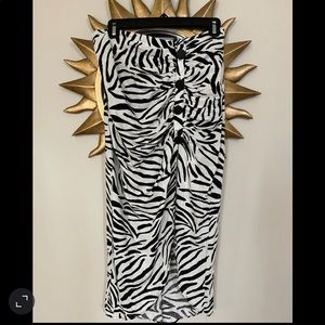 Zara Zebra Print Midi Skirt